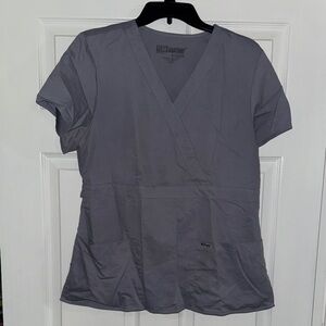 Grey's Anatomy Women's Short Sleeve V-Neck Top - Gray